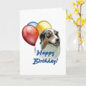 Aussie Happy Birthday Balloons Karte (Gelbe Blume)