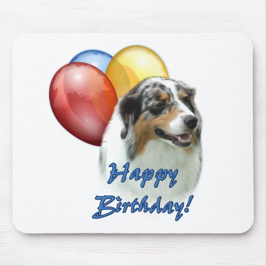 Aussie Happy Birthday Balloons Mousepad (Vorne)