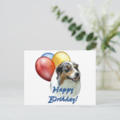 Aussie Happy Birthday Balloons Postkarte (Stehend Vorderseite)