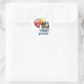 Aussie Happy Birthday Balloons Runder Aufkleber (Tasche)