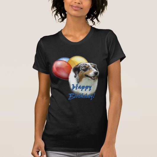 Aussie Happy Birthday Balloons T-Shirt (Vorderseite)