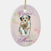 Aussie Heart Mama Keramik Ornament (Vorne)