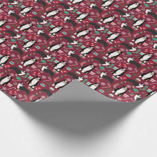 Aussie Hund tribunte Weihnachtsfeiertage Geschenkpapier (Ecke)