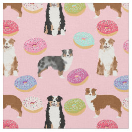 Aussie Hunde und Donuts pink Stoff