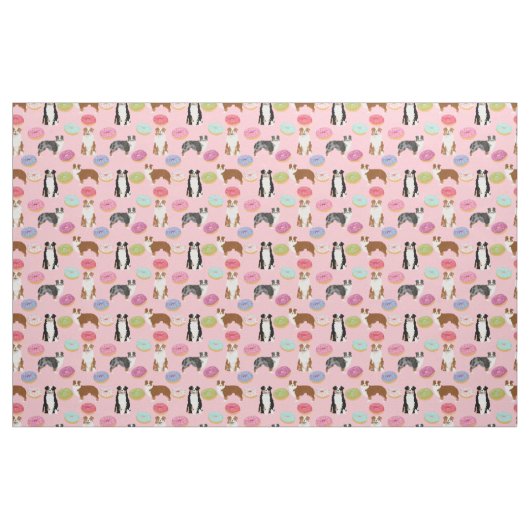 Aussie Hunde und Donuts pink Stoff (Fat Quarter (45,7 x 55,9 cm))