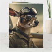 Aussie Kangaroo King of the Airways, Geburtstagska Karte (Rückseite)