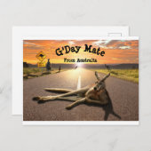 Aussie Kangaroo Postcard Postkarte (Vorne/Hinten)