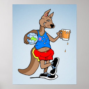 aussie Kangaroo Poster