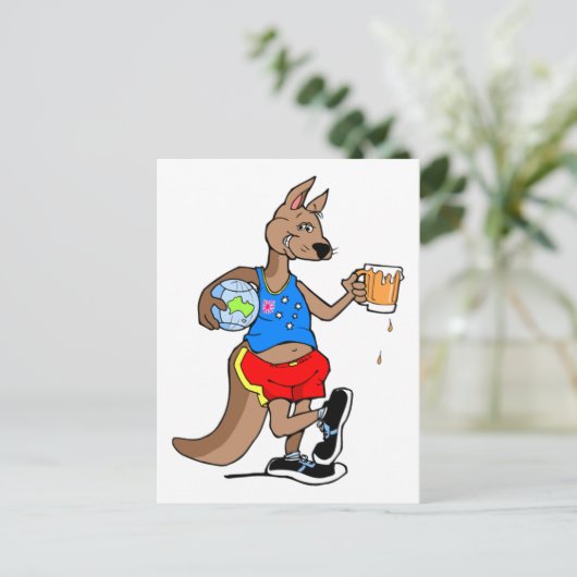 aussie Kangaroo Postkarte (Stehend Vorderseite)