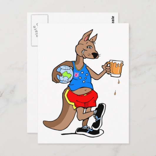 aussie Kangaroo Postkarte (Vorne/Hinten)