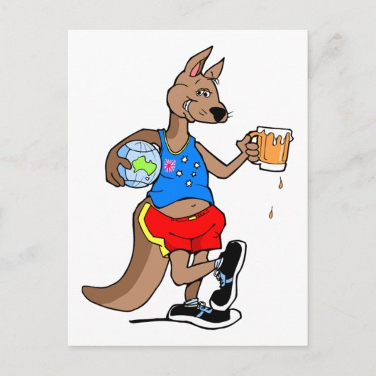 aussie Kangaroo Postkarte (Vorderseite)