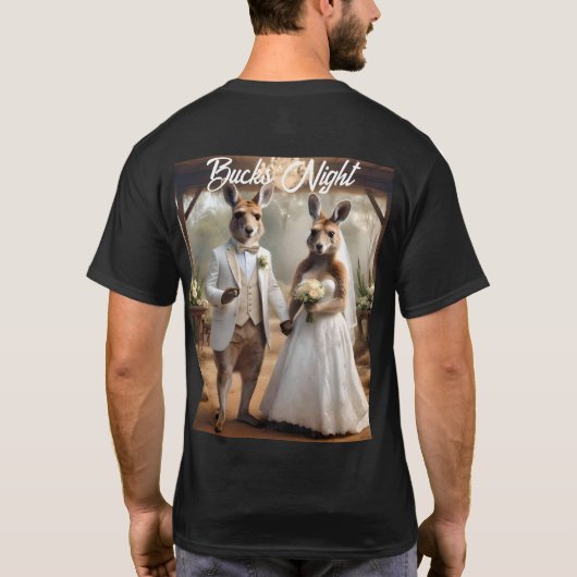 Aussie Kangaroo White Wedding, Bucks Night Tshirt (Rückseite)