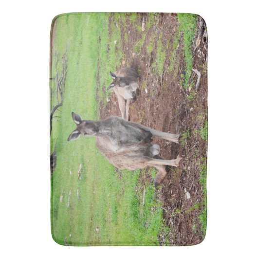 Aussie Kangaroos, Lge Memory Foam Bath Mat Badematte (Vorderseite Vertikal)