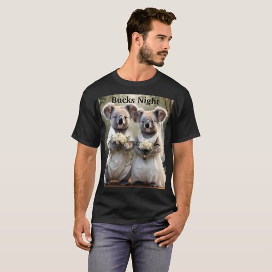 Aussie Koala Bear Wedding, Mens Bucks Night Tshirt (Vorne ganz)