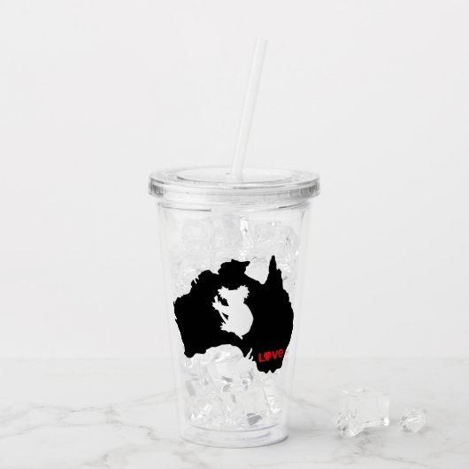 Aussie Liebe Koala Black Acryltrinkbecher (Rückseite Ice)