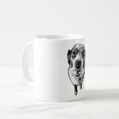 Aussie-Look – Roter Hundemund-Becher Kaffeetasse (Vorderseite Links)