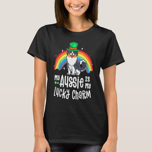 Aussie Lucky Charm St Patricks Day Dog Australian T-Shirt (Vorderseite)