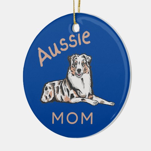 Aussie Mama Australian Shepherd Aussie Dog Keramik Ornament (Links)