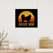 Aussie Mama Australian Shepherd Dog Mama Vintag Poster (Küche)