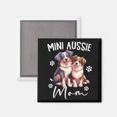 Aussie-Mama Australian Shepherd Weltweit Mini Auss Magnet (Vorderseite/Rückseite)
