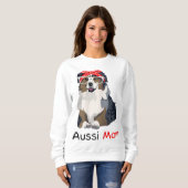 Aussie Mama Dog Bandana Pet Lover Geschenk Womens  Sweatshirt (Vorne ganz)