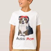 Aussie Mama Dog Bandana Pet Lover Geschenk Womens  T-Shirt (Vorderseite)