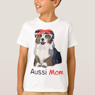 Aussie Mama Dog Bandana Pet Lover Geschenk Womens  T-Shirt