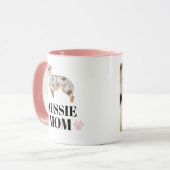 Aussie Mama Rot Merle personalisiert mit Foto Tasse (Vorderseite Links)