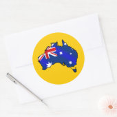 Aussie Map Australia Oz Flag Geschenke Runder Aufkleber (Umschlag)