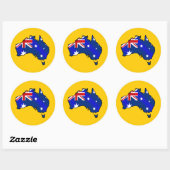 Aussie Map Australia Oz Flag Geschenke Runder Aufkleber (Blatt)