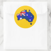 Aussie Map Australia Oz Flag Geschenke Runder Aufkleber (Tasche)