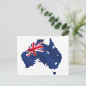 Aussie Map-Flagge Postkarte (Stehend Vorderseite)