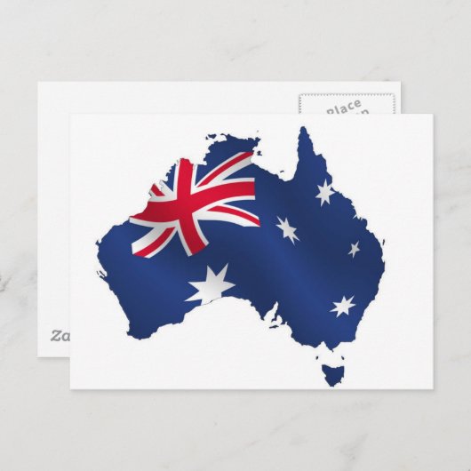 Aussie Map-Flagge Postkarte (Vorne/Hinten)