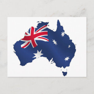 Aussie Map-Flagge Postkarte