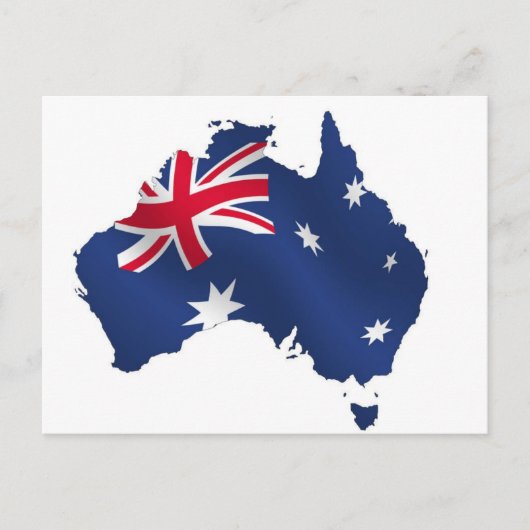 Aussie Map-Flagge Postkarte (Vorderseite)