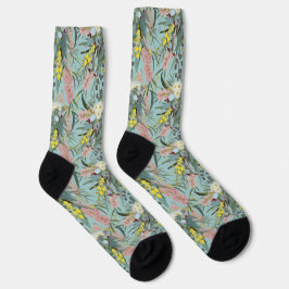 Aussie Native Bush Blooms Summer Blue Socken