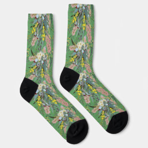 Aussie Native Bush Blooms Summer Green Socken