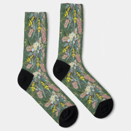 Aussie Native Bush Blooms Vintag Green Socken