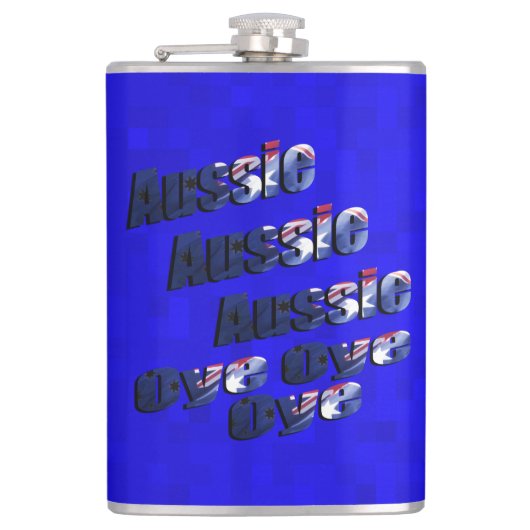 Aussie Oye Picture Logo, Flachmann (Vorderseite)