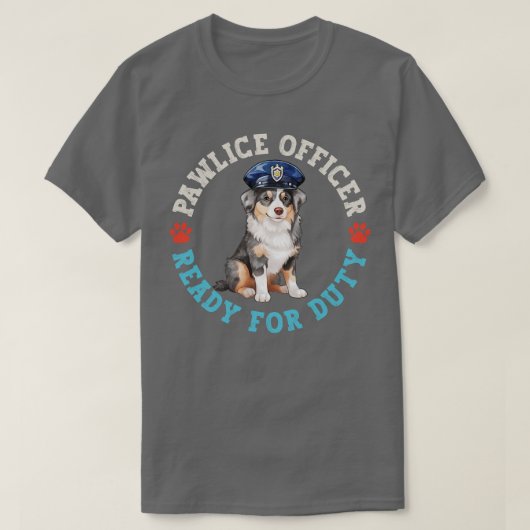 Aussie Pawlice Officer T-Shirt (Design vorne)
