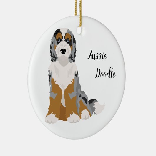 Aussie Poodle mix, Aussiedoodle Christmas Ornament (Rechts)