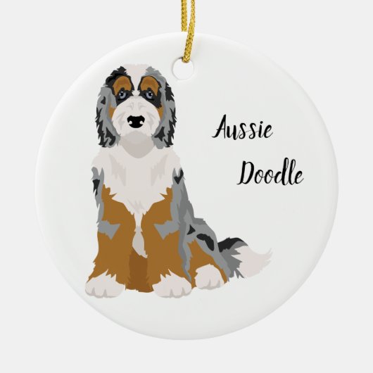 Aussie Poodle mix, Aussiedoodle Christmas Ornament (Vorne)