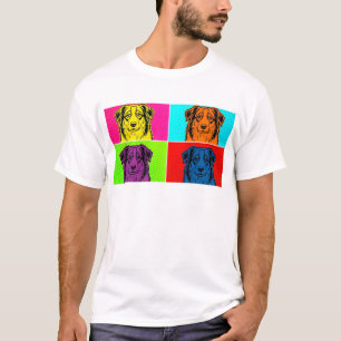 Aussie Pop Art im Warhol-Stil Australian Shepher T-Shirt