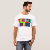 Aussie Pop Art im Warhol-Stil | Australian Shepher T-Shirt (Vorne ganz)