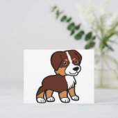 aussie red tri Cartoon Postkarte (Stehend Vorderseite)