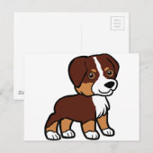aussie red tri Cartoon Postkarte (Vorne/Hinten)