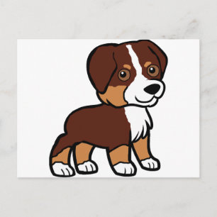 Aussie Red Tri Cartoon Postkarte
