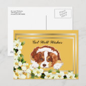 Aussie Red Tri Puppy Get Well Postcard Postkarte (Vorne/Hinten)