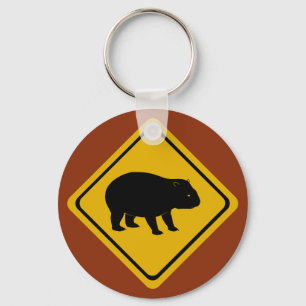 Aussie road sign wombat schlüsselanhänger