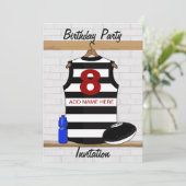 Aussie Rules Jersey Geburtstagsfeierlichkeiten Einladung (Stehend Vorderseite)